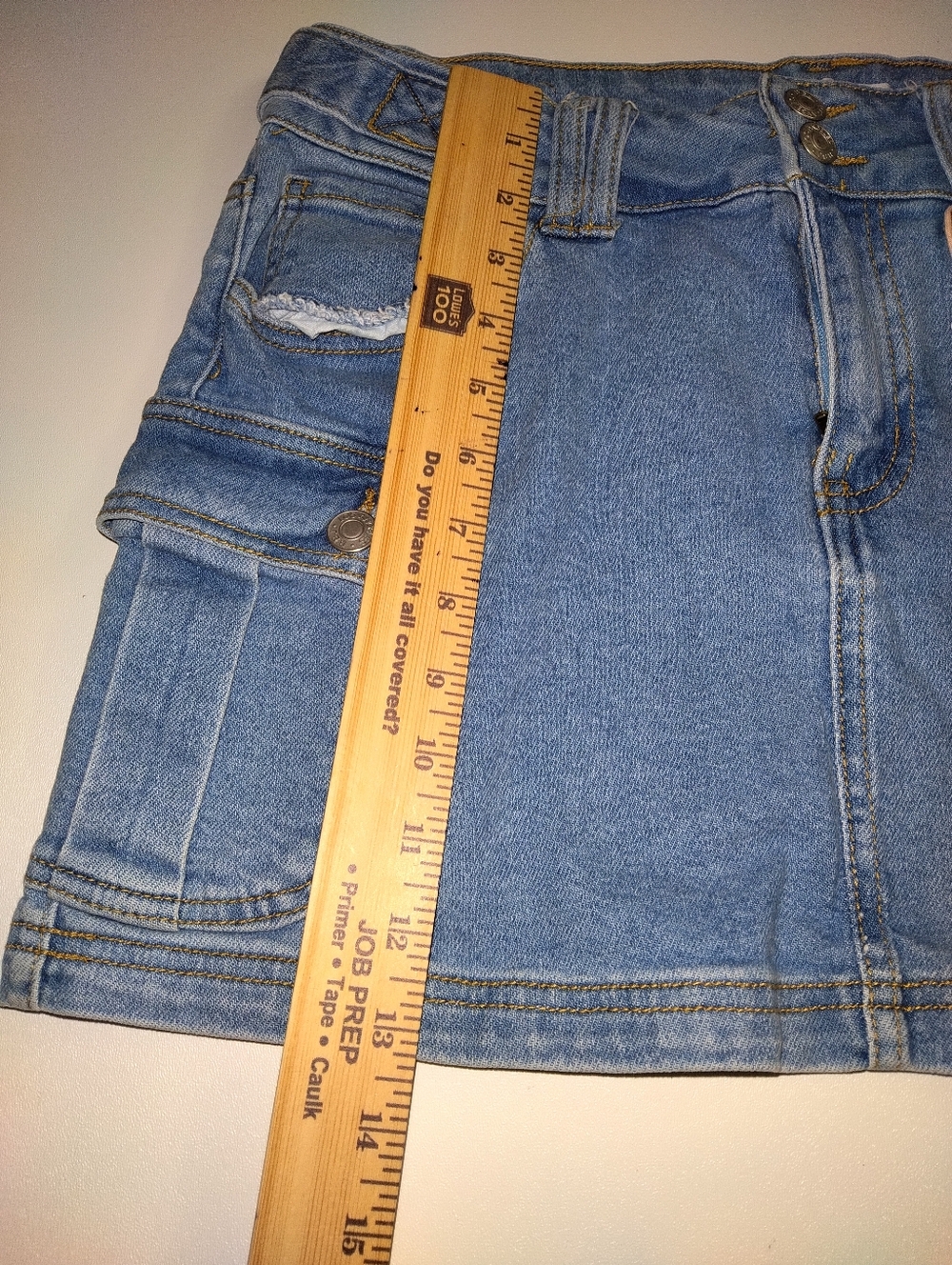 BBJ Women's Denim Mini Skirt with Utility Pockets  Blue New Size M - Picture 4 of 5